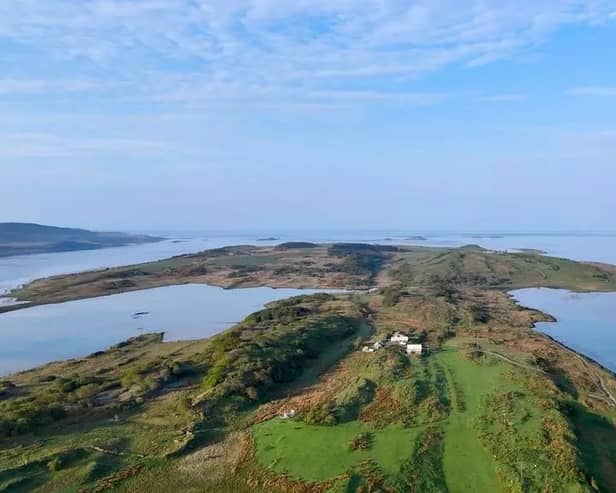 As part of the  Ulva peninsula and the Isle of Danna estate, on the market in one lot is a three bedroom home, over 400 acres, outbuildings, loch frontage, a beach and two small islands.
