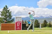 Euan Walker plays his tee shot on the 17th hole on day four of the Challenge de Espana at Fontanals Golf Club in Girona