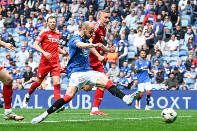Rangers' Vaclav Cerny opens the scoring in the 4-0 win over Aberdeen at Ibrox. (Photo by Rob Casey / SNS Group)