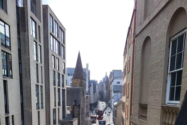 Firefighters on the scene at the Cowgate in Edinburgh