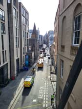 Emergency services at the scene on the Cowgate