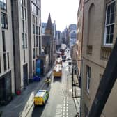 Emergency services at the scene on the Cowgate