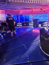 A photo after the incident where a fairground waltzer ride broke off the track and crashed. Picture: Kevin McNulty/PA Wire