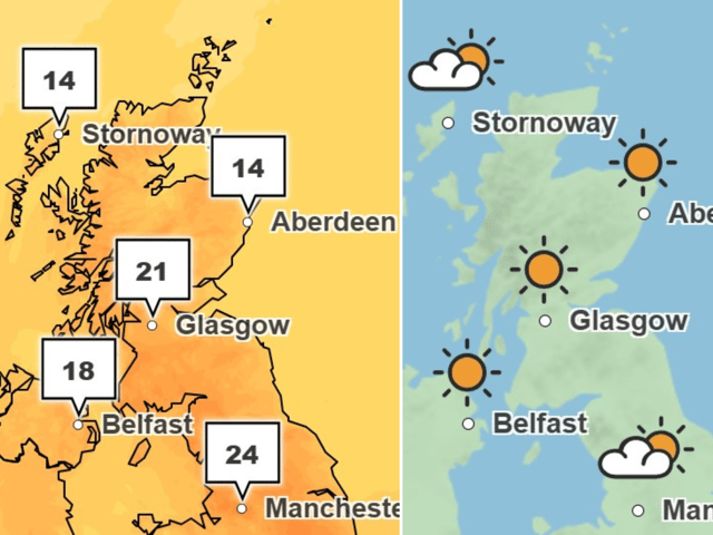 Here's what the weather in Scotland will be like on Monday, May 12. 