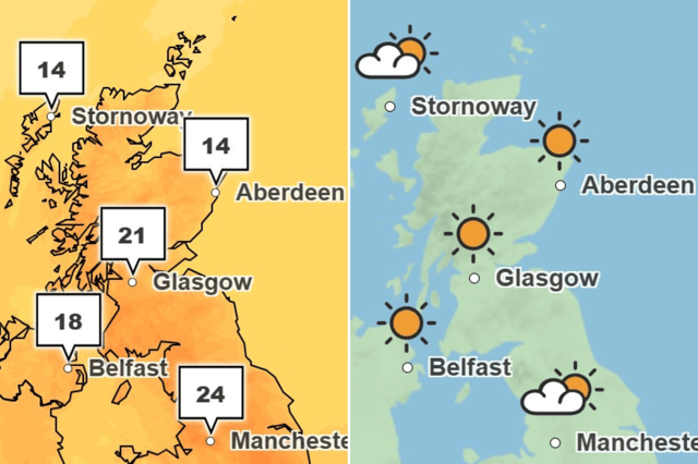 Here's what the weather in Scotland will be like on Monday, May 12.