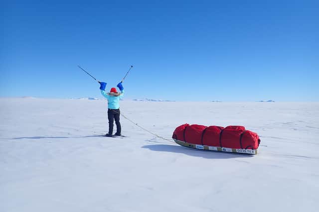 Mollie Hughes on her way to the South Pole