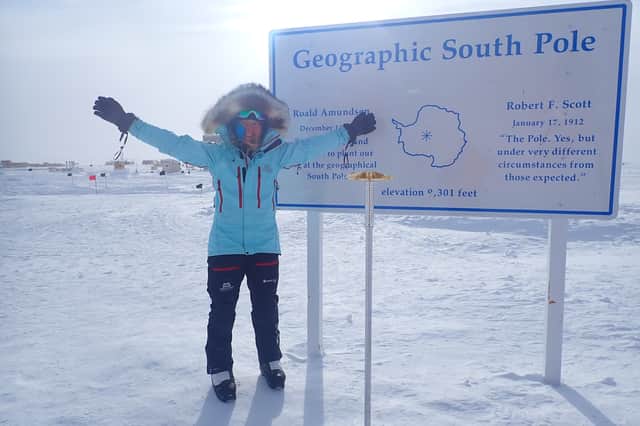 Mollie Hughes after becoming the youngest woman to ski solo to the South Pole, January 2020