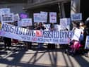 Protesters demonstrate against the Assisted Dying Bill outside the Scottish Parliament (Picture: Andrew Milligan)