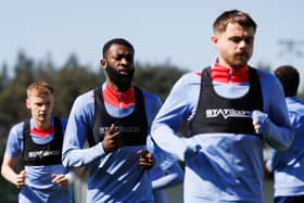 Hearts train ahead of their final home match of the season against St Johnstone.