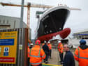 The MV Glen Rosa was launched last year but now won't be ready until April next year at the earliest (Picture: Jeff J Mitchell)