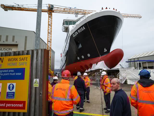 The MV Glen Rosa was launched last year but now won't be ready until April next year at the earliest (Picture: Jeff J Mitchell)