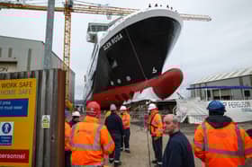 The MV Glen Rosa was launched last year but now won't be ready until April next year at the earliest (Picture: Jeff J Mitchell)