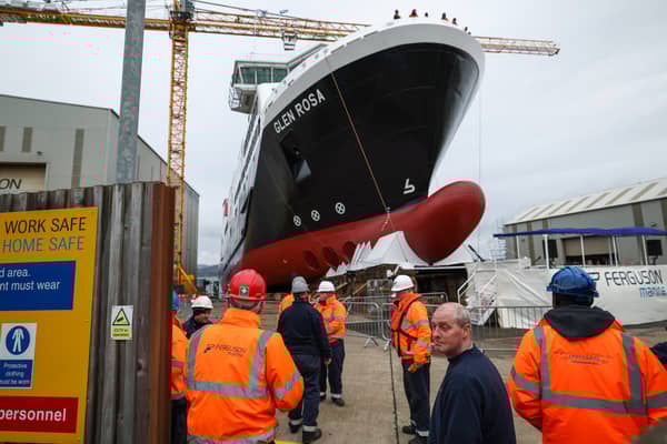 The MV Glen Rosa was launched last year but now won't be ready until April next year at the earliest (Picture: Jeff J Mitchell)