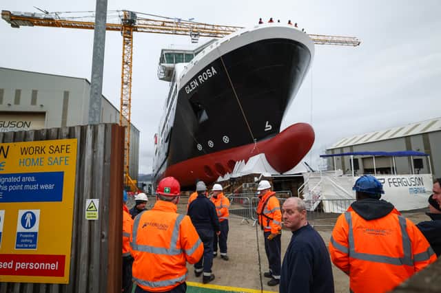 The MV Glen Rosa was launched last year but now won't be ready until April next year at the earliest (Picture: Jeff J Mitchell)