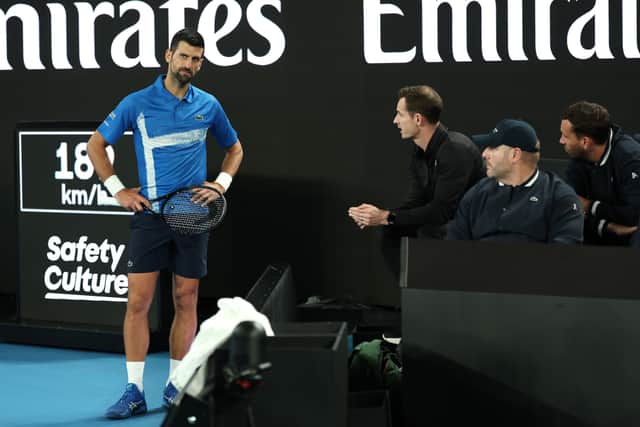 Novak Djokovic and Andy Murray at this year's Australian Open.