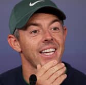 Rory McIlroy of Northern Ireland talks during a press conference prior to the PGA Championship at Quail Hollow Country Club in Charlotte, North Carolina
