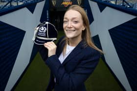  Hollie Davidson was recently presented with a Scottish Rugby referee's cap.