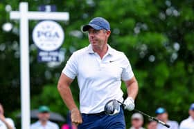 Rory McIlroy pictured during a practice round for the 107th PGA Championship at Quail Hollow Country Club in Charlotte, North Carolina