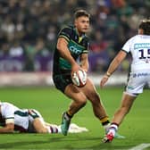 Charlie Savala in action for Northampton Saints against Leicester Tigers.