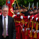 Prime Minister Sir Keir Starmer arrives for bilateral meeting with Prime Minister Edi Ramat at the Kryeministria, Tirana in Albania. Picture: Leon Neal/PA Wire