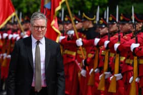 Prime Minister Sir Keir Starmer arrives for bilateral meeting with Prime Minister Edi Ramat at the Kryeministria, Tirana in Albania. Picture: Leon Neal/PA Wire
