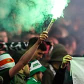 Celtic fans during a the match between Aberdeen and Celtic at Pittodrie Stadium in Aberdeen on Wednesday