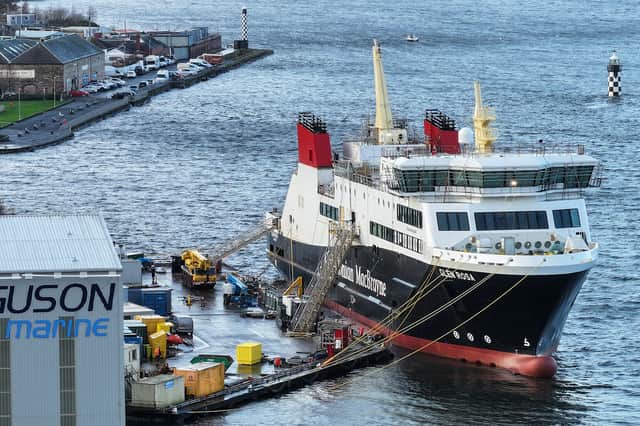 Work on the MV Glen Rosa is not now expected to be completed until spring next year (Picture: Jeff J Mitchell)