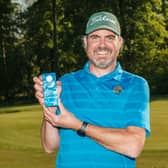 Glencruitten’s Martin Shields poses with his trophy after winning the net section in the 2025 PING Scottish Open for Golfers with a Disability at Rowallan Castle in Ayrshire 