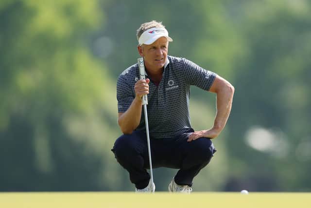 A hot putter helped Europe’s Ryder Cup captain Luke Donald make an eye-catching start in the season’s second major
