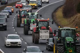 Farmers protest over Labour's changes to inheritance tax on the Edinburgh city bypass (Picture: Jeff J Mitchell)