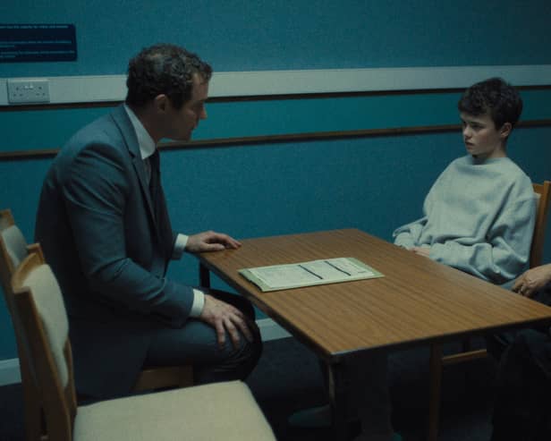 Mark Stanley as Paulie Hunter, Owen Cooper as Jamie Miller and Stephen Graham as Eddie Miller in Netflix’s Adolescence.