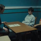 Mark Stanley as Paulie Hunter, Owen Cooper as Jamie Miller and Stephen Graham as Eddie Miller in Netflix’s Adolescence.