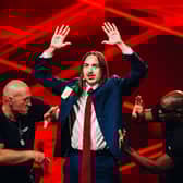 Tommy Cash performing Espresso Macchiato for Estonia at the First Semi-Final in St. Jakobshalle