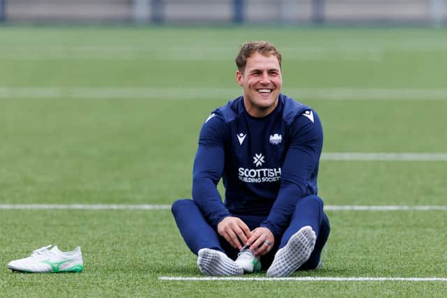 Duhan van der Merwe during an Edinburgh Rugby training session at the Hive Stadium last week. (Photo by Mark Scates / SNS Group)