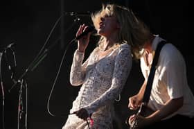 Lead vocalist Ellie Rowsell of Wolf Alice performs on the mainstage during day three of the TRNSMT Festival at Glasgow Green on July 10, 2022.