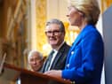 Keir Starmer and European Commission president Ursula von der Leyen discuss the new UK-EU deal at a press conference in London (Picture: Carl Court)