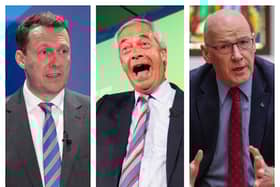 Russell Findlay, Nigel Farage and John Swinney