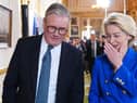 Prime Minister Sir Keir Starmer and European Commission President Ursula von der Leyen after hosting a joint press conference during the UK-EU Summit at Lancaster House in London