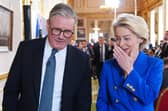 Prime Minister Sir Keir Starmer and European Commission President Ursula von der Leyen after hosting a joint press conference during the UK-EU Summit at Lancaster House in London
