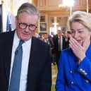Prime Minister Sir Keir Starmer and European Commission President Ursula von der Leyen after hosting a joint press conference during the UK-EU Summit at Lancaster House in London