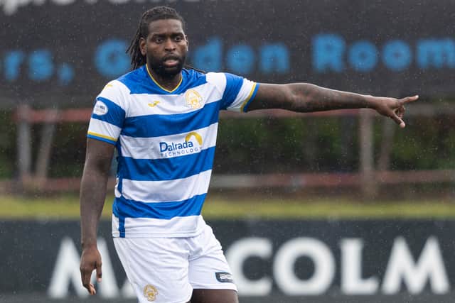 Jay Emmanuel-Thomas in action for Morton in August 2024. (Photo by Ross MacDonald / SNS Group)