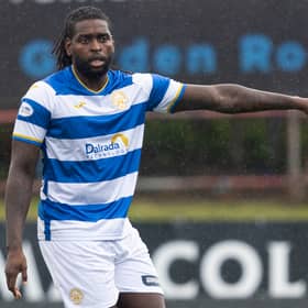 Jay Emmanuel-Thomas in action for Morton in August 2024. (Photo by Ross MacDonald / SNS Group)