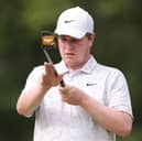 Bob MacIntyre sizes up a putt during last week’s PGA Championship at Quail Hollow Country Club in North Carolina 