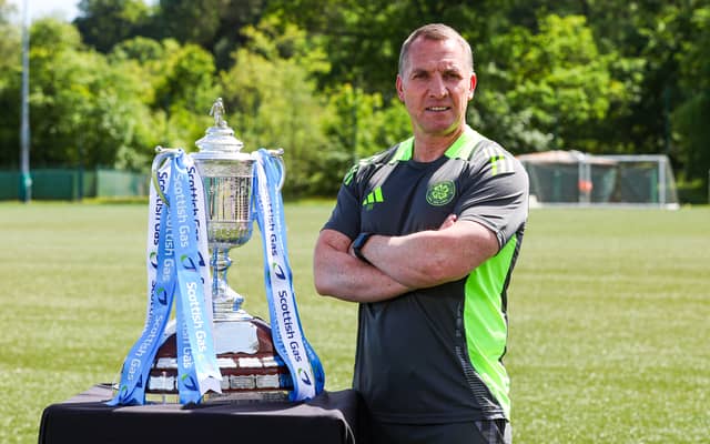 Brendan Rodgers poses with the Scottish Cup.