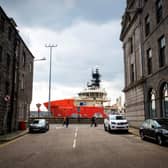 An oil industry supply vessel docked at Aberdeen Harbour (Picture: Andy Buchanan)