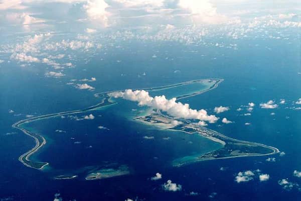The Chagos Islands. The territory comprises a group of seven atolls comprising more than 60 individual islands, situated some 310 miles due south of the Maldives archipelago. Picture: PA Wire