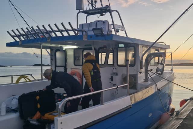 Angus Campbell's boat, Harmony, which is based out of Leverburgh