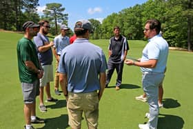 Carson Letot, the USGA’s Greenkeeper Apprenticeship Programme (GAP) co-ordinator, chats to some of the apprentices in North Carolina