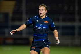Edinburgh's Nathan Sweeney in action during a pre-season game against Bath at Hive Stadium in 2023.