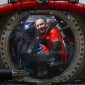 Secretary of State for Scotland Ian Murray sits inside a rescue submersible during a visit to defence contractor JFD Global in Renfrew in March